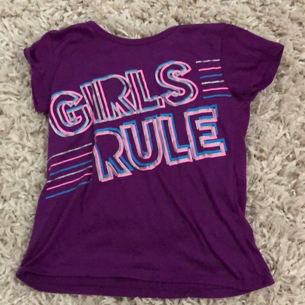 Dark purple Girls Rules T- shirt